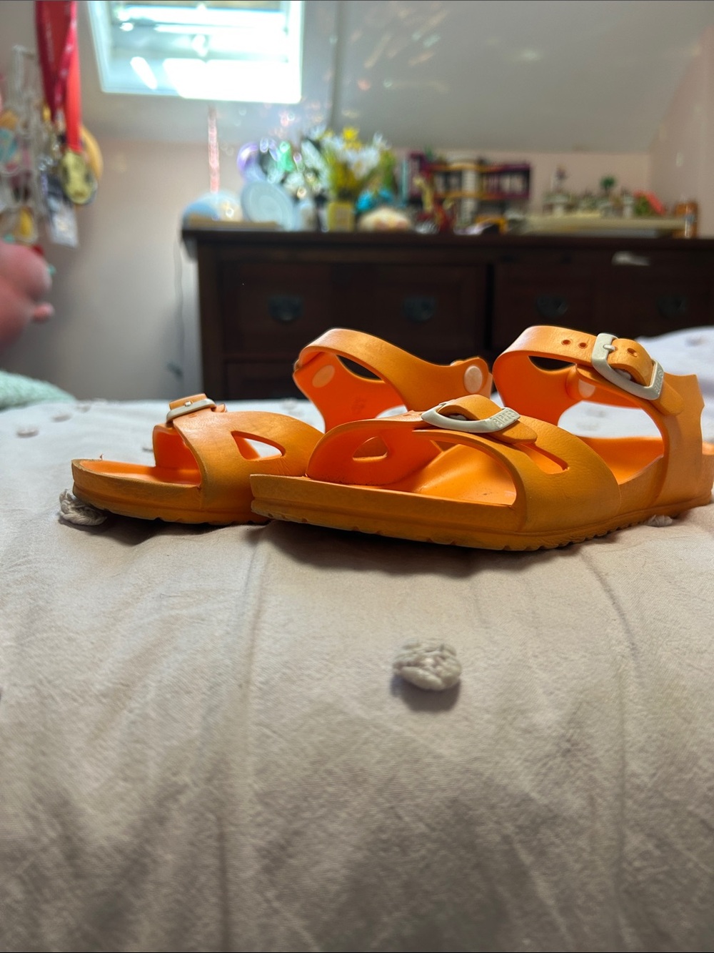 Birkenstock Kids Orange Buckle Sandals
